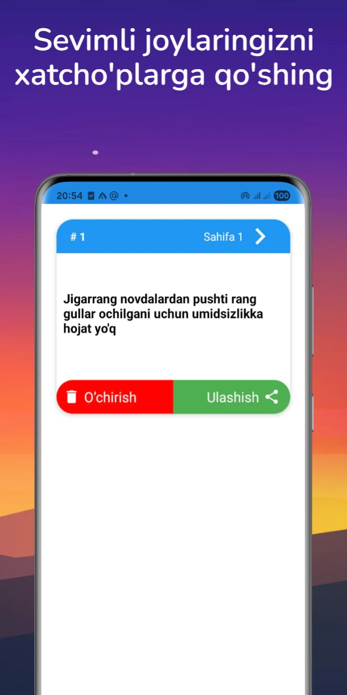 O'zingga Xush Kelding screenshot